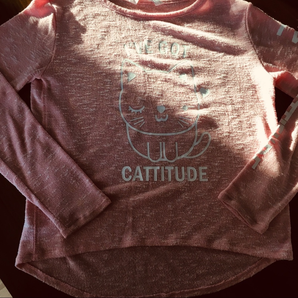 H&M I’ve got catitude slub pullover sweatshirt top